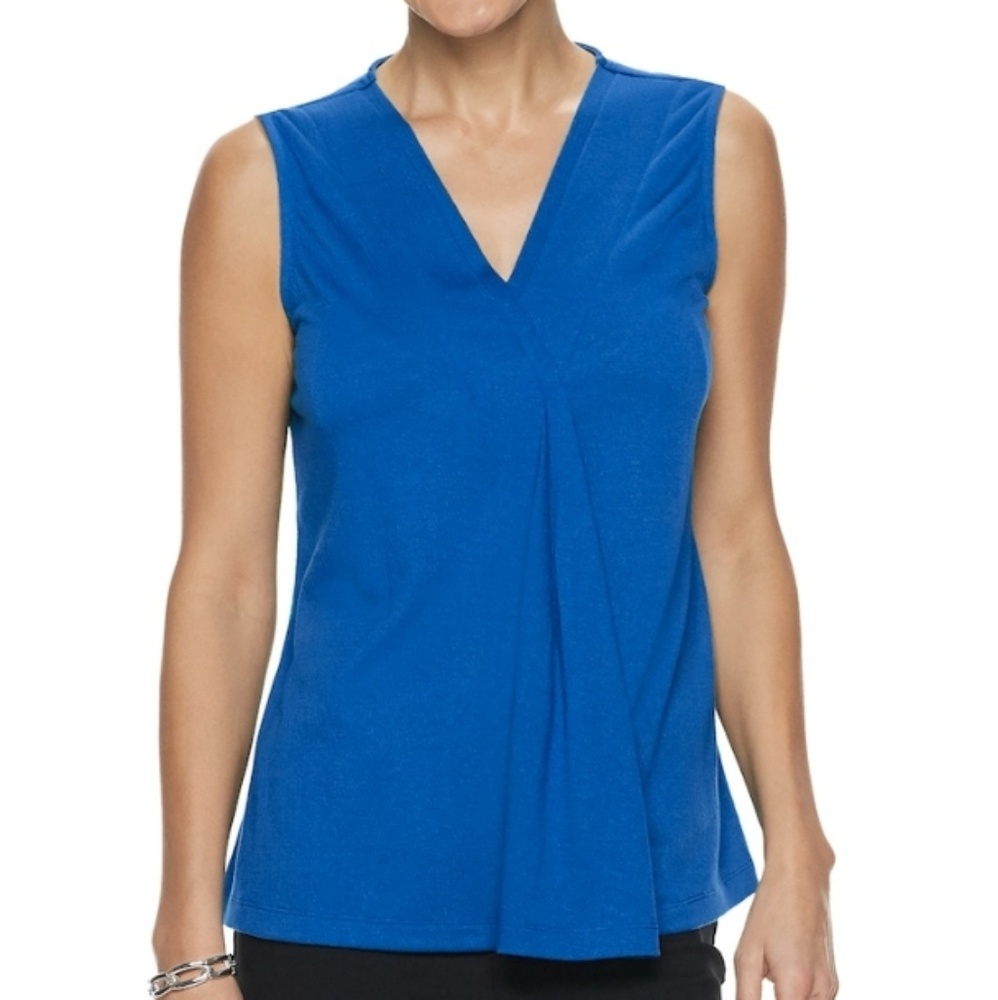 NWT Dana Buchman XL blue sleeveless shirt